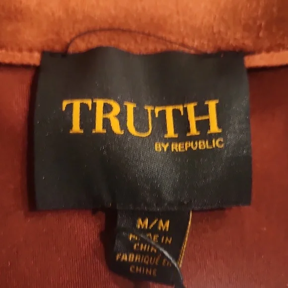 Truth Rust Orange Faux Suede Jacket - Picture 4 of 5